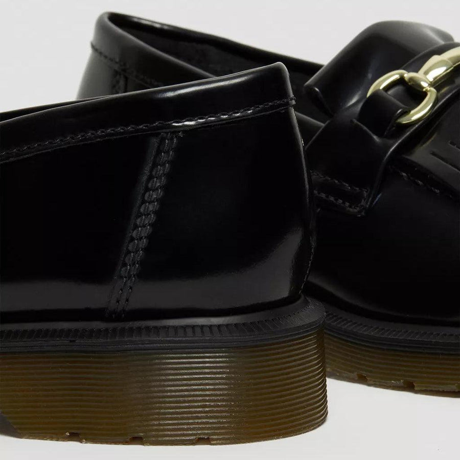 DR. MARTENS - ADRIAN SNAFFLE SMOOTH LEATHER KILTIE LOAFERS - BLACK POLISHED SMOOTH