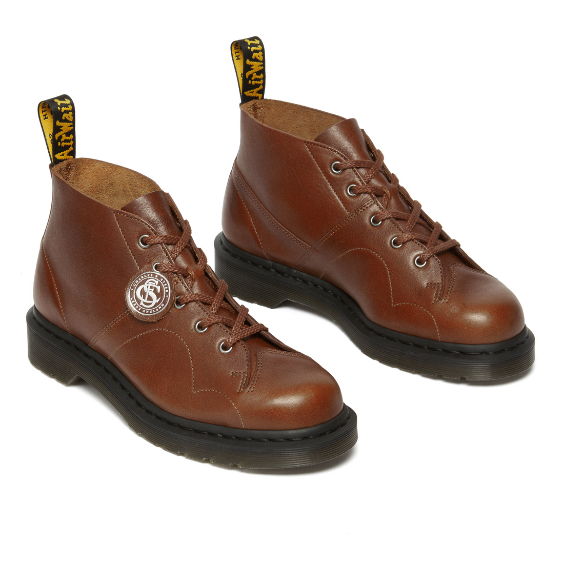 DR. MARTENS - CHURCH BUCKINGHAM LEATHER MONKEY BOOTS - BROWN