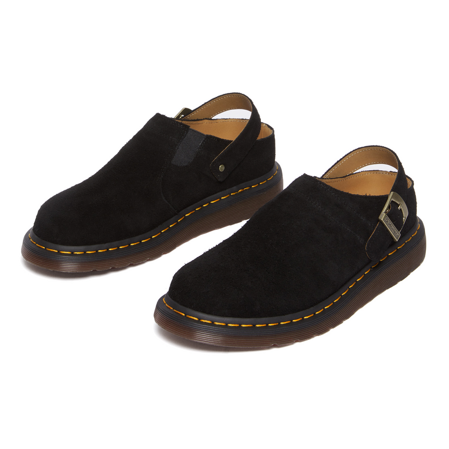 DR. MARTENS - ISHAM SUEDE SLINGBACK MULES - BLACK