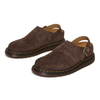 DR. MARTENS - ISHAM SUEDE SLINGBACK MULES - DARK BROWN