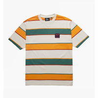 BY PARRA - FAST FOOD LOGO STRIPED TEE - BURNED YELLOW