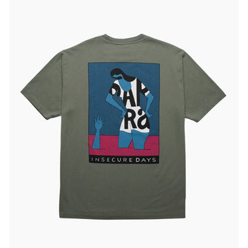 BY PARRA - INSECURE DAYS TEE - GREYISH GREEN