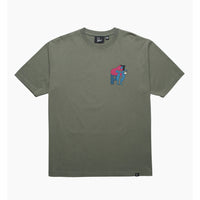 BY PARRA - INSECURE DAYS TEE - GREYISH GREEN