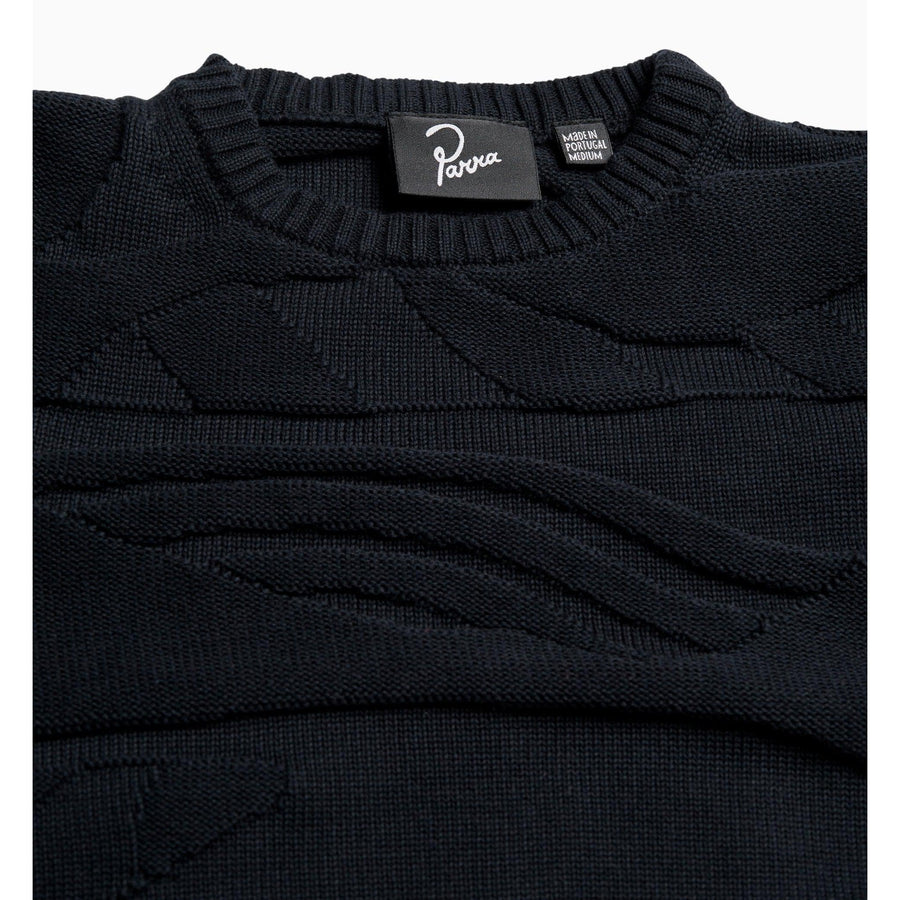BY PARRA - LANDSCAPE KNITTED PULLOVER - NAVY BLUE