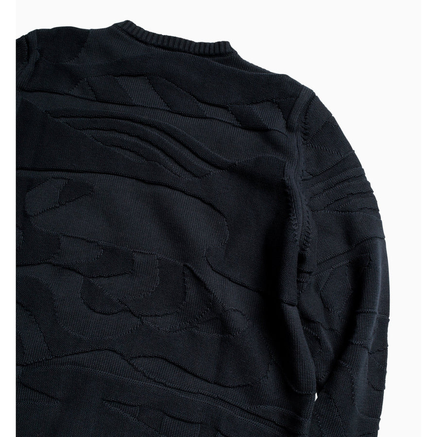 BY PARRA - LANDSCAPE KNITTED PULLOVER - NAVY BLUE