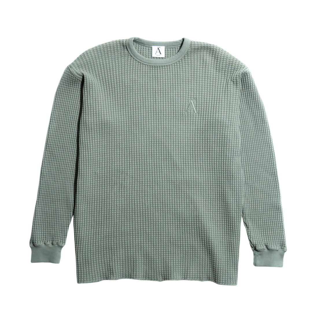 AUGUSTINE LOS ANGELES -  STELLA EMBROIDERED THERMAL SWEATER - MOSS