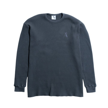 AUGUSTINE LOS ANGELES -  STELLA EMBROIDERED THERMAL SWEATER - OFF BLACK