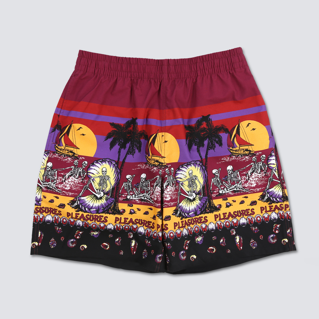 PLEASURES - BEACH SHORT- BURGANDY