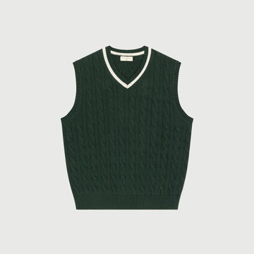 MUSEUM OF PEACE AND QUIET -  SCHOOL HOUSE KNIT VEST - FOREST