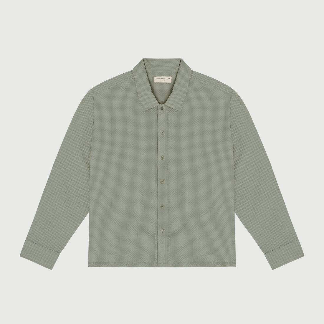 MUSEUM OF PEACE AND QUIET -  VACATION BUTTON UP SHIRT - OLIVE