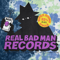 REAL BAD MAN - RBM RECORDS TEE - BLUE TIE DYE