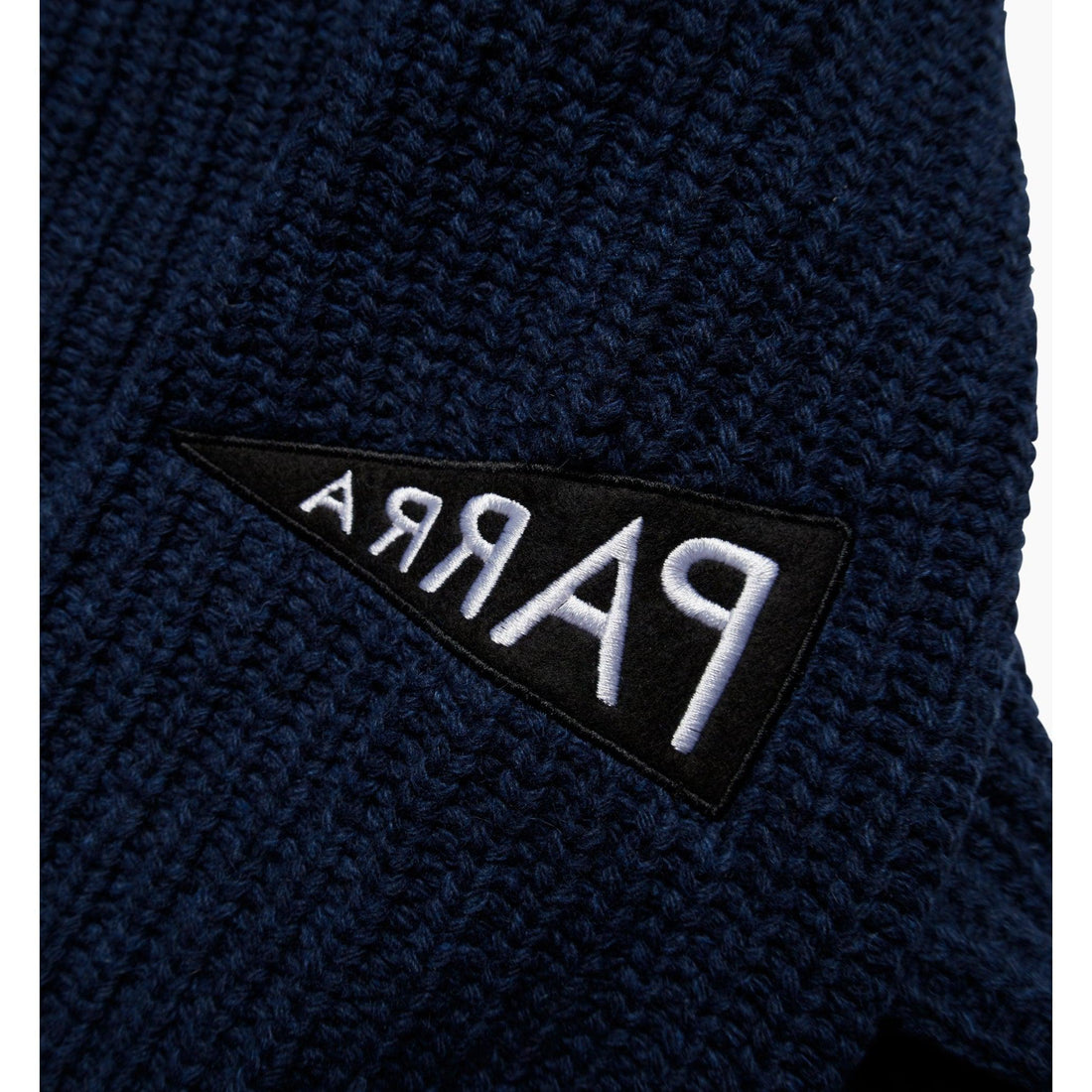 BY PARRA - MIRRORED FLAG LOGO KNITED PULLOVER - BLUE