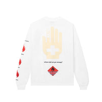 REAL BAD MAN - FLAMMABLE GAS L/S TEE - WHITE