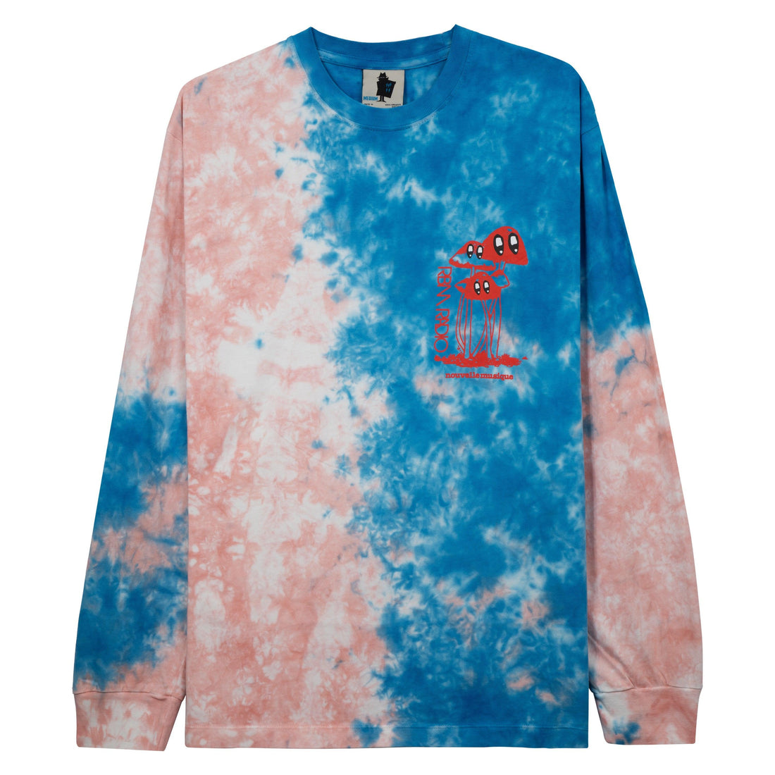 REAL BAD MAN - NOUVELLE MUSIQUE L/S TEE - PINK CORAL TIE DYE